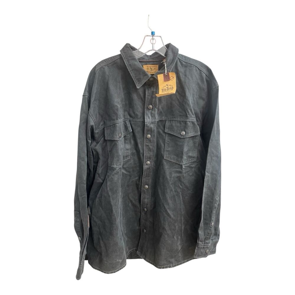NWT RED HEAD RANCH Shirt Mens 2XL Gray Snap Up Midweight Workwear *DEFECT*